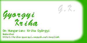 gyorgyi kriha business card