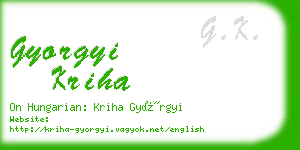 gyorgyi kriha business card